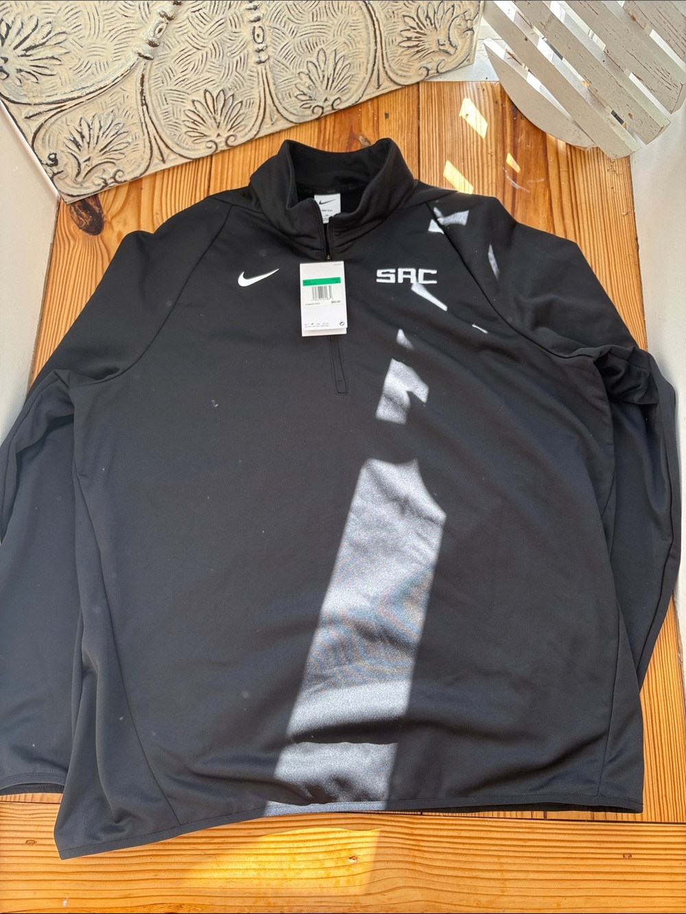 Nike Black Sacramento Kings Men's Fleece Lined Quarter-Zip Training Jacket NWT